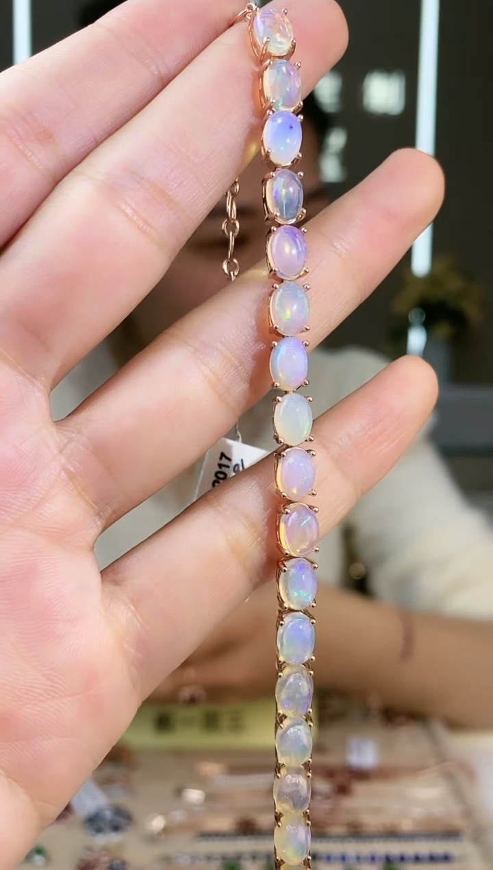 【闪购商品】欧泊手链银S925镶嵌手链