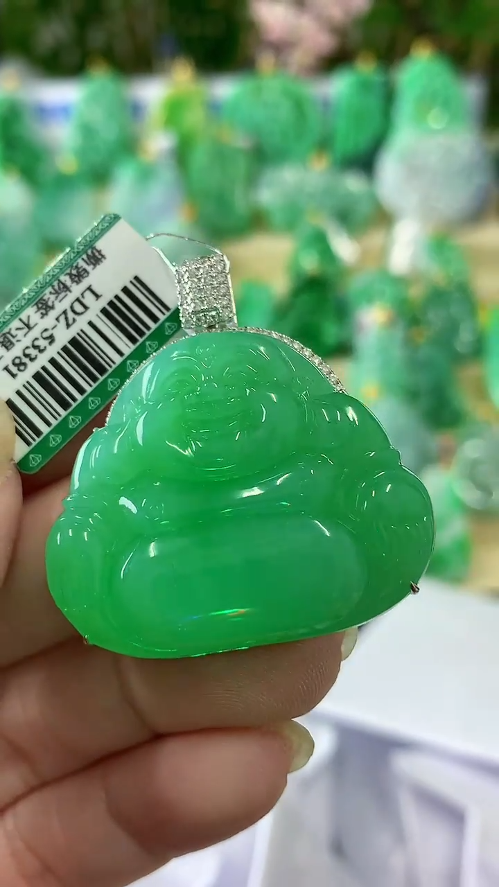 【闪购商品】翡翠颈饰18K金镶嵌挂件