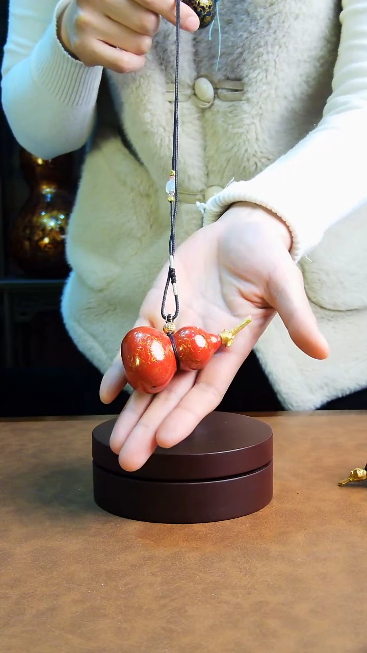 【闪购商品】228直播一物一图大漆酒葫芦送底座送挂绳