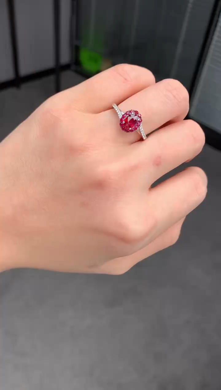 【闪购商品】红宝石戒指18K金镶嵌95分红宝石戒指