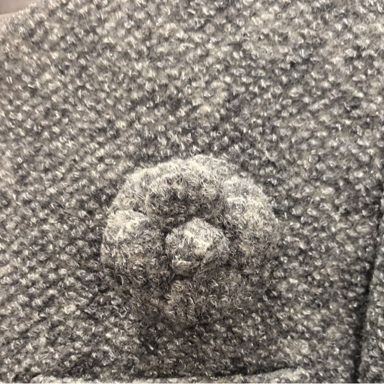 非金属布艺胸针 爱丁堡时尚6cm纯手灰色工制作小香风（山茶花胸花）