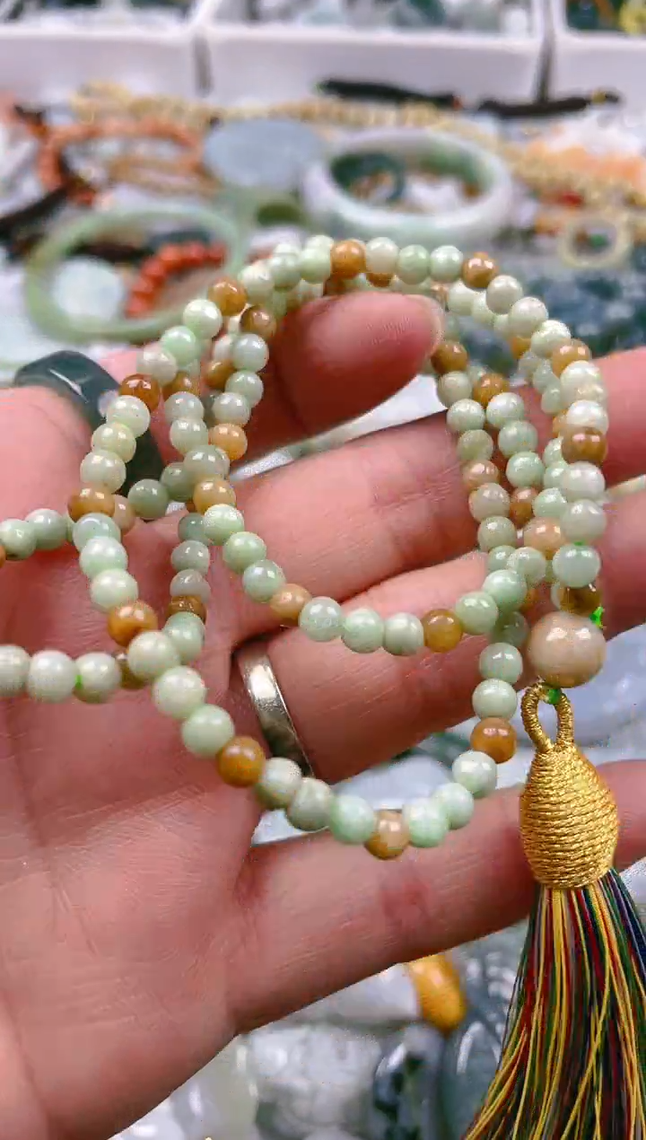 【闪购商品】翡翠颈饰未镶嵌3-4mm/B/翡翠A货一图一物