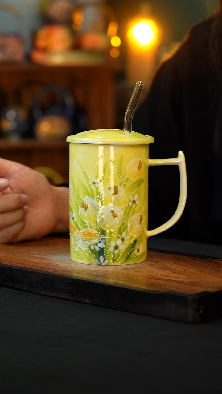 杯手绘心瓷陶瓷浮力