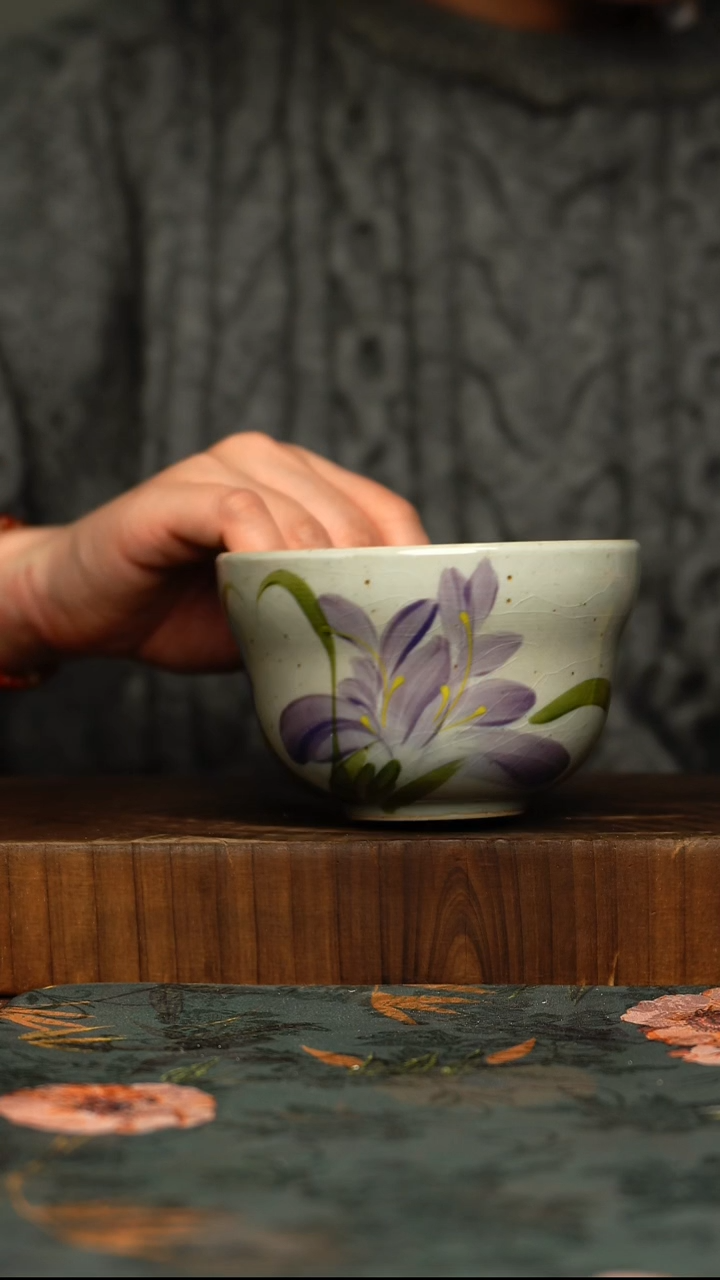 瓷片釉下彩手工手绘同款陶器