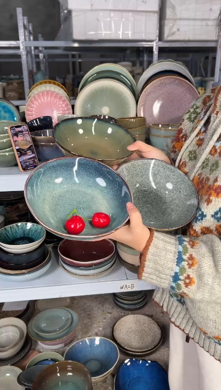 陶瓷外贸尾货瑕疵满20包邮X3菜碗组合