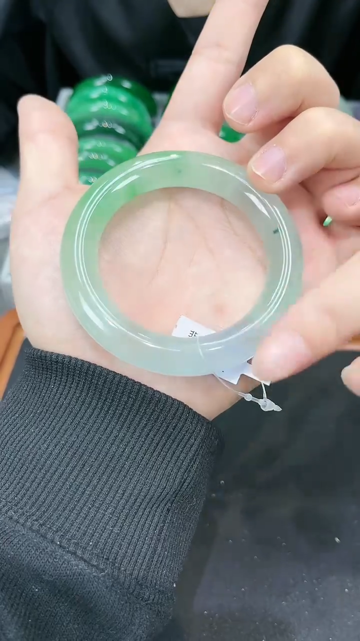 【闪购商品】砖雕s41冰雕花独货胖圆条手镯圈口55