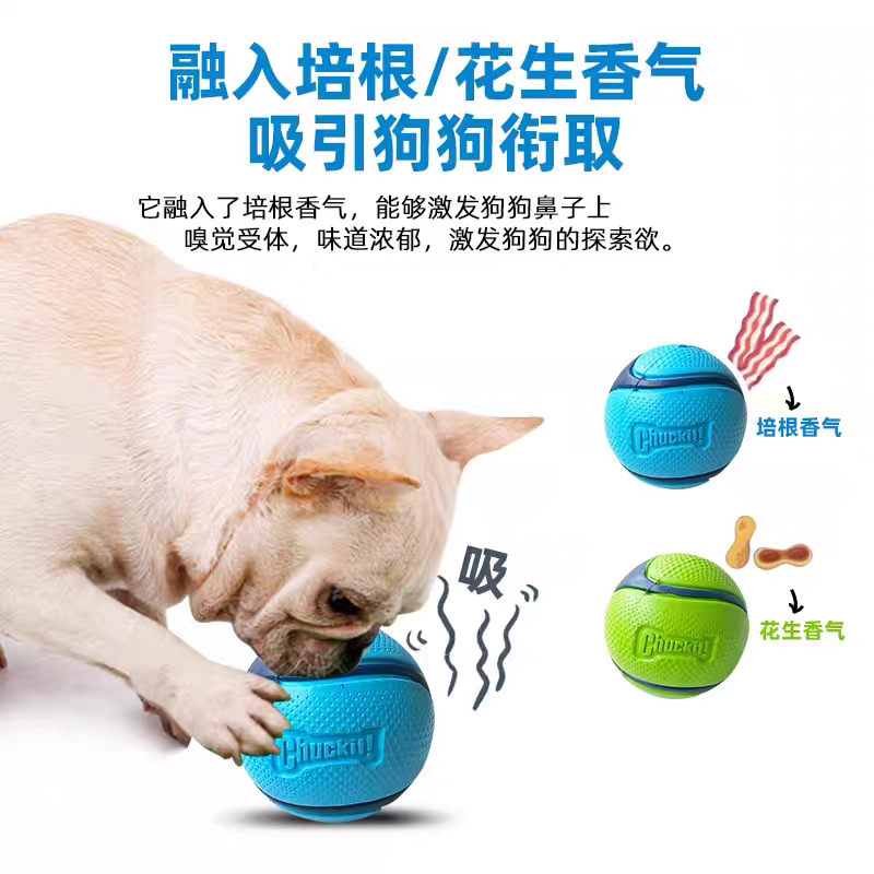 chuckit！宠物狗狗玩具橡胶弹球互动发声遛狗抛掷玩具球