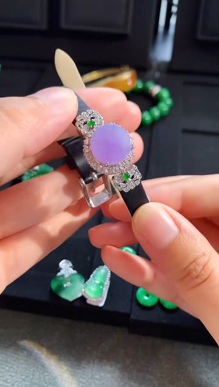 【闪购商品】翡翠手链18K金镶嵌手饰