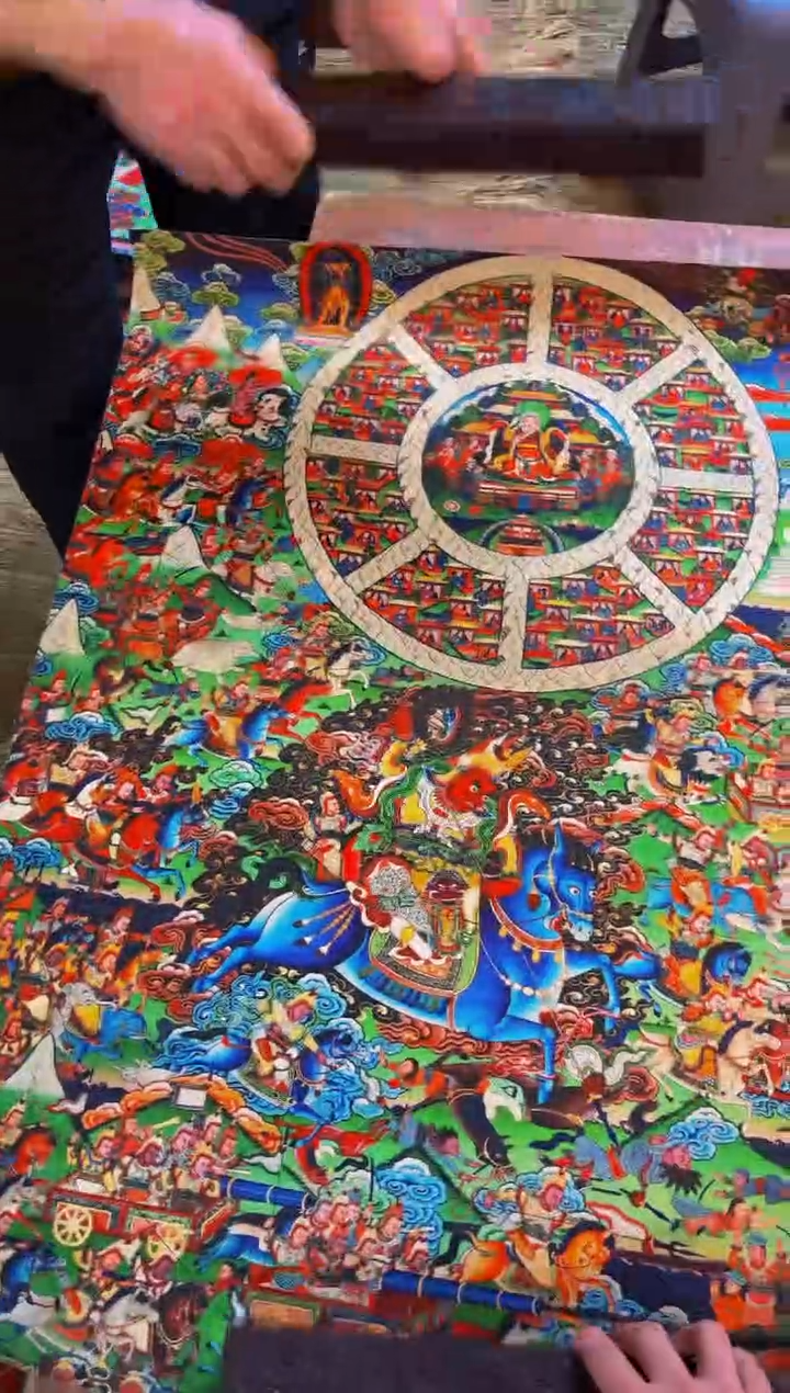 装裱画精品手绘唐卡链接--A028六道轮回
