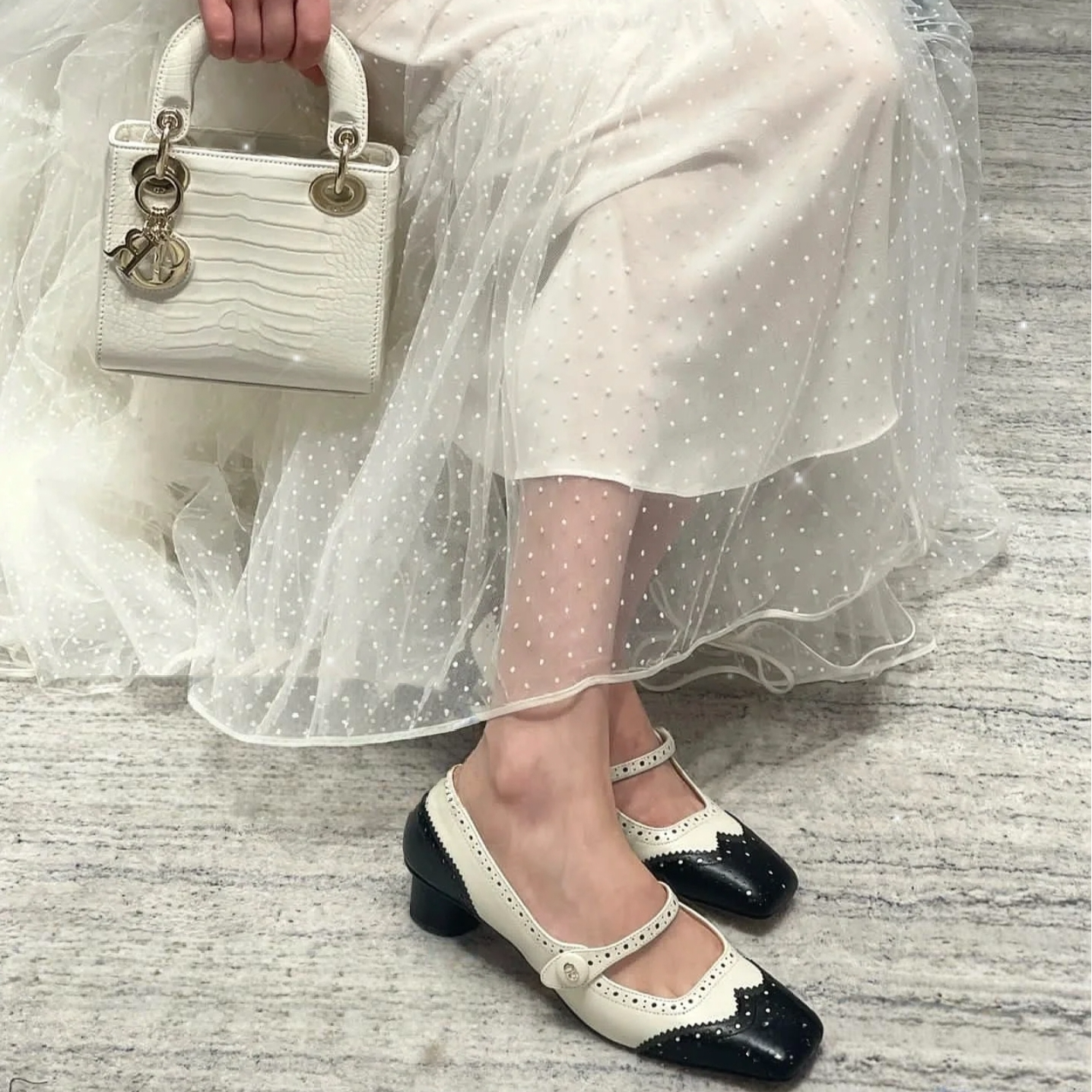 未使用 DIOR/迪奥 蔚蓝/玛丽珍高跟鞋/36.5码/全新带盒/LZ724H053