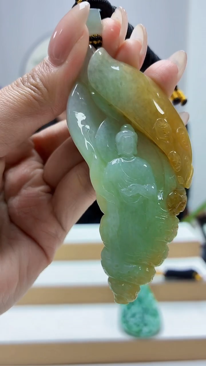 未镶嵌定制翡翠5060MM-毛货挂件91