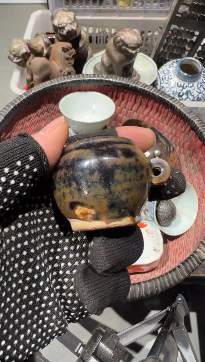 豪*秒拍秒付瓷铜摆件