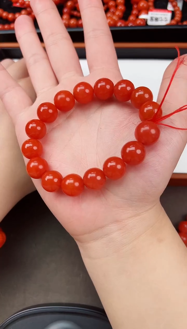 【闪购商品】南红玛瑙手串未镶嵌川料瓦西高品单圈手串 卡14+