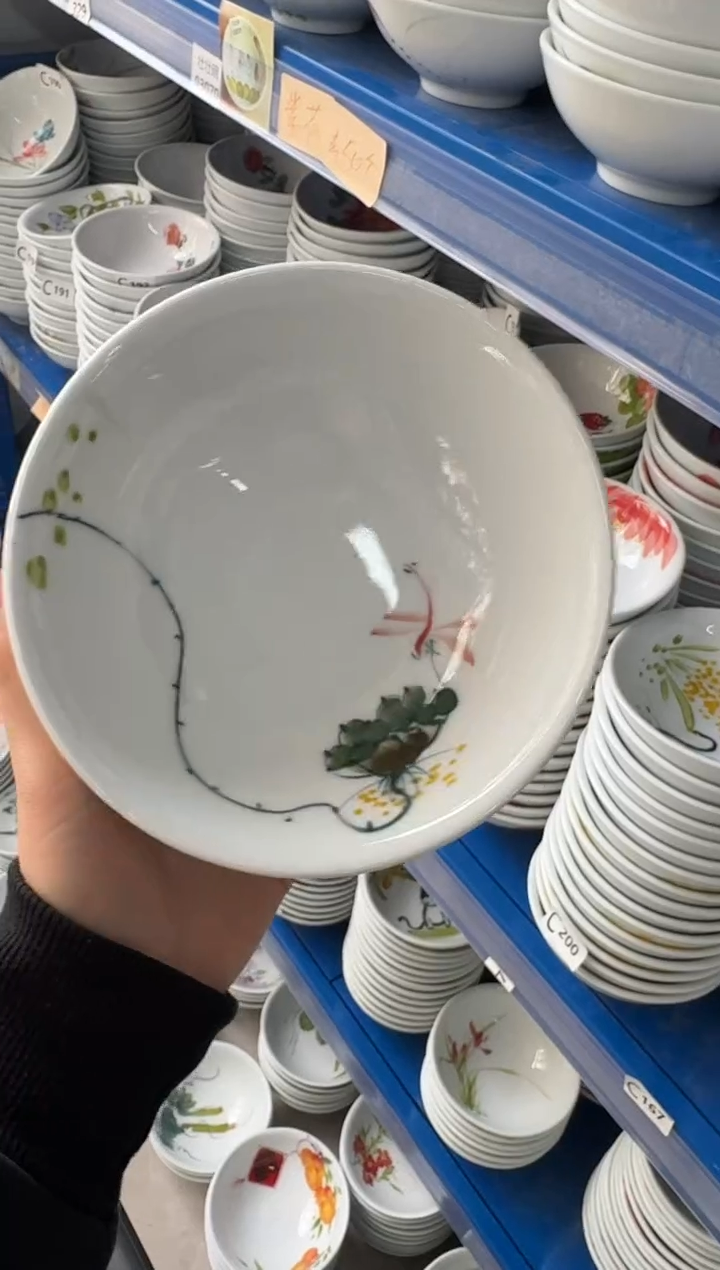 瓷片景德镇高温陶瓷食品级手绘釉中彩-壮壮碗