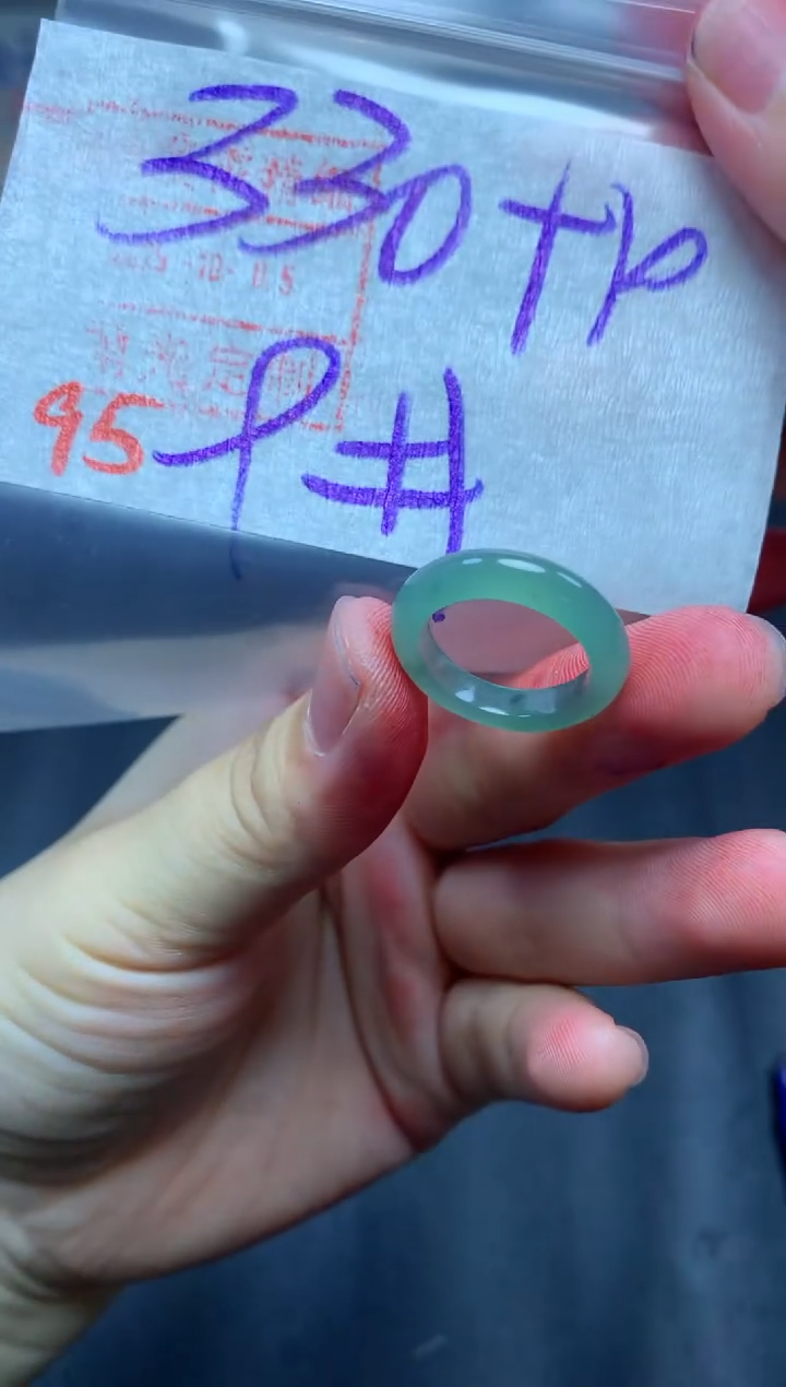 未镶嵌定制翡翠戒圈9#340毛货需精细抛光