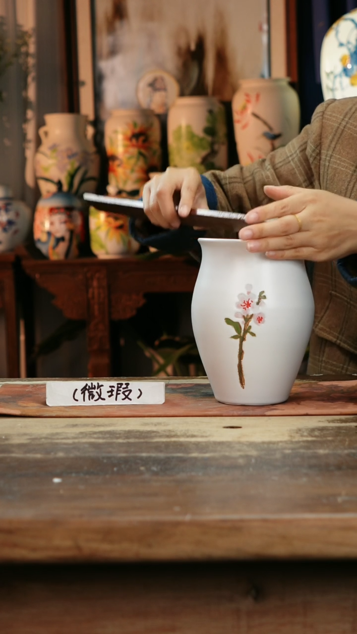 【闪购商品】瓷片景德镇纯手工釉下彩精品花瓶