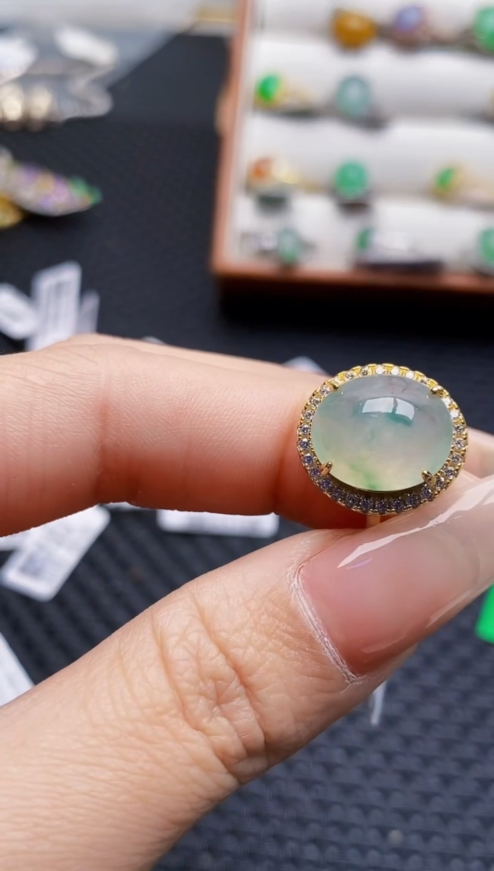 银S925镶嵌戒指翡翠2301