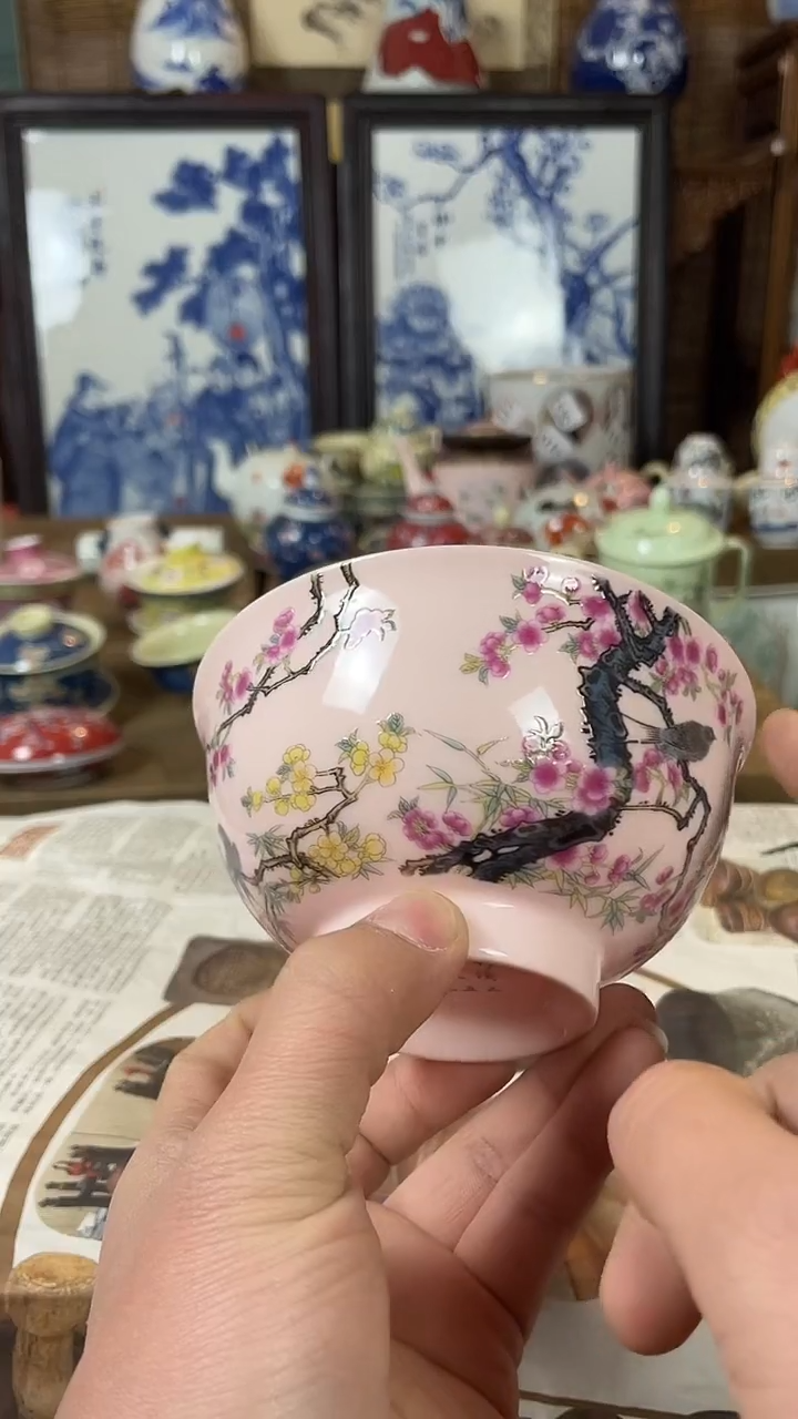 18水点桃花米饭碗