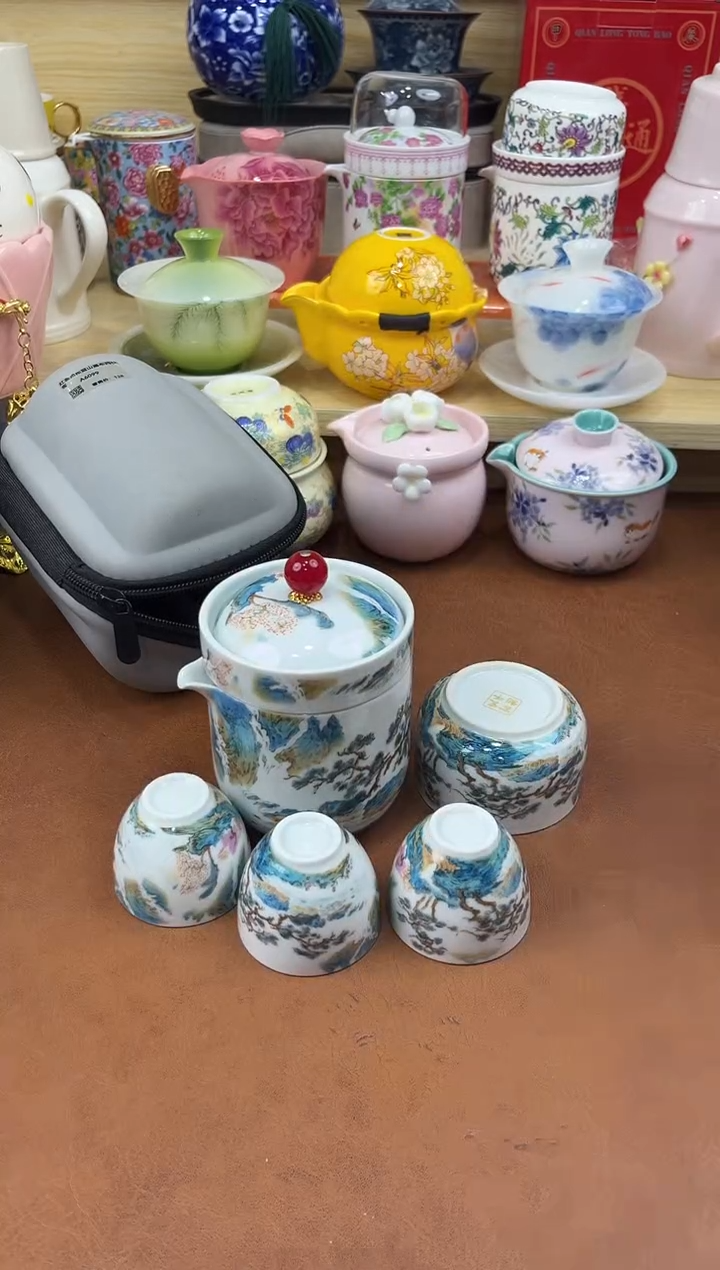 陶陶瓷茶具摆件旅行套组