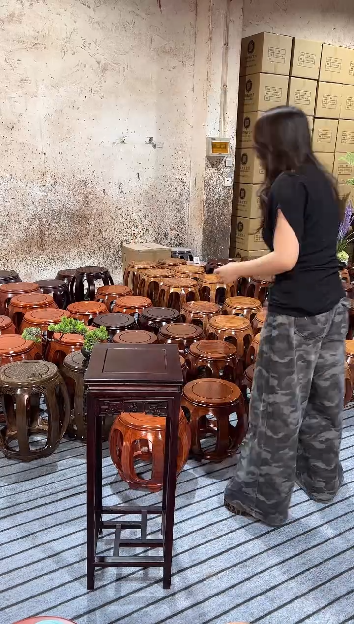 花梨木类家具非洲酸枝木深色福字花架