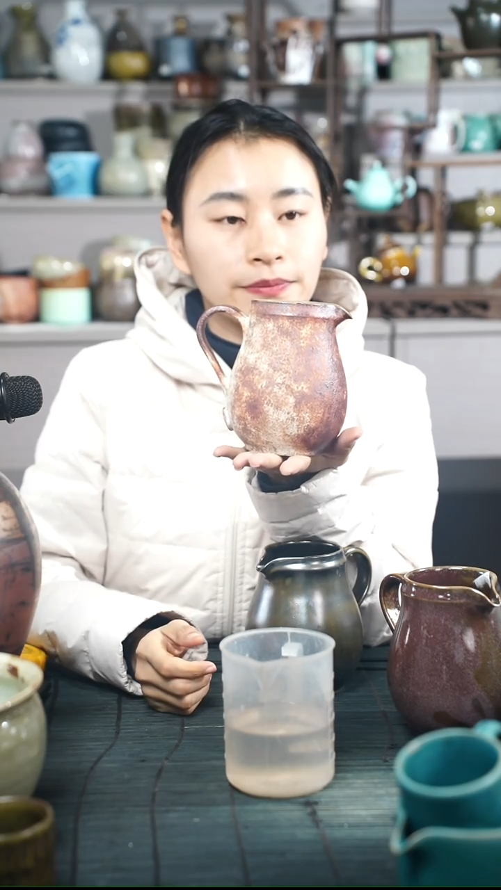 浪鬼柴烧日用陶系列锈蚀风 奶罐