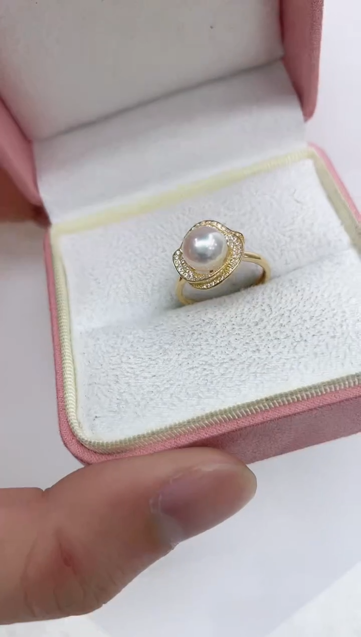 【闪购商品】海水珍珠戒指银S925镶嵌海水珍珠戒指