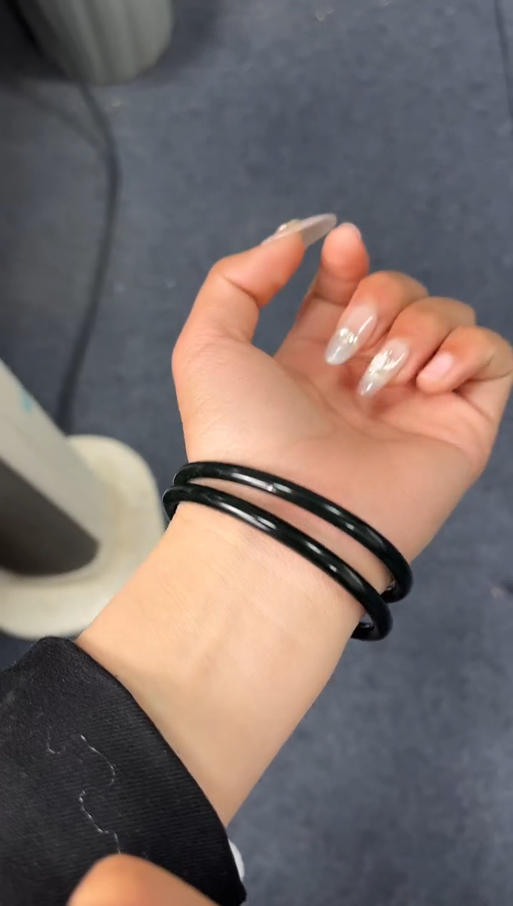 【闪购商品】和田玉手镯未镶嵌青玉手镯一对儿