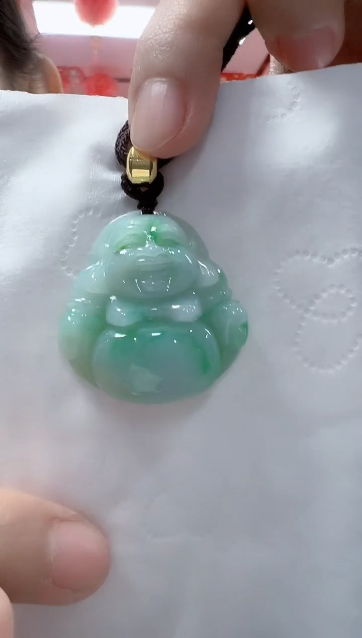 颈饰未镶嵌翡翠孤品佛宽31高32厚10