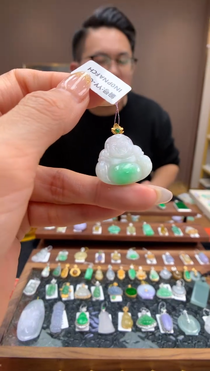 【闪购商品】翡翠颈饰18K金镶嵌佛公