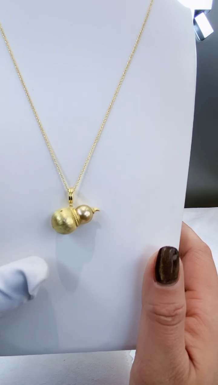 银S925镶嵌吊坠(赠链)海水珍珠Y海水金珠吊坠