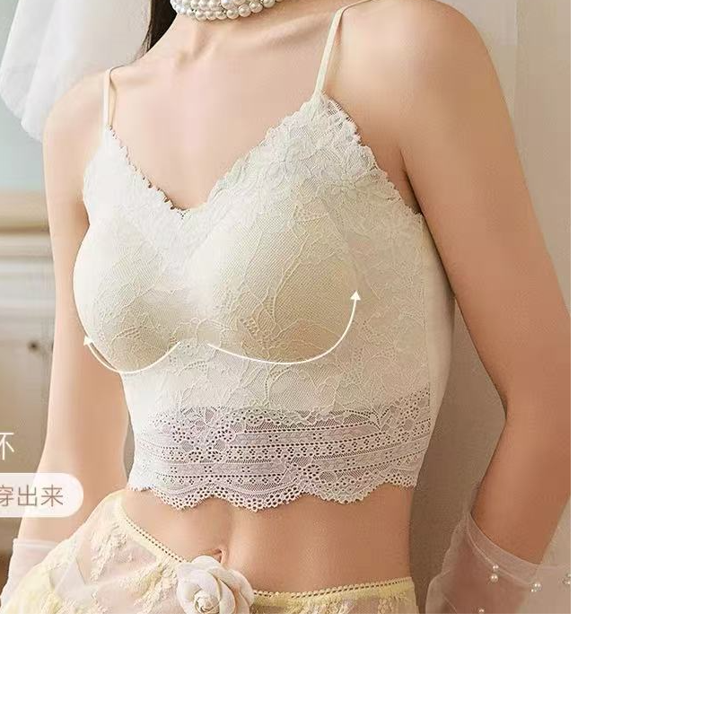妖精可可白玉内衣套装玫瑰吊带聚拢蕾丝无钢圈美背加大码