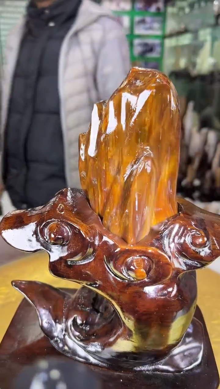 未镶嵌珠宝奇石硅化玉缅甸天然树化玉摆件