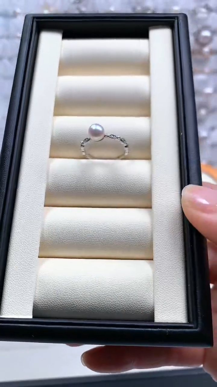 【闪购商品】海水珍珠戒指银S925镶嵌海水珍珠开口戒简单缠绕款