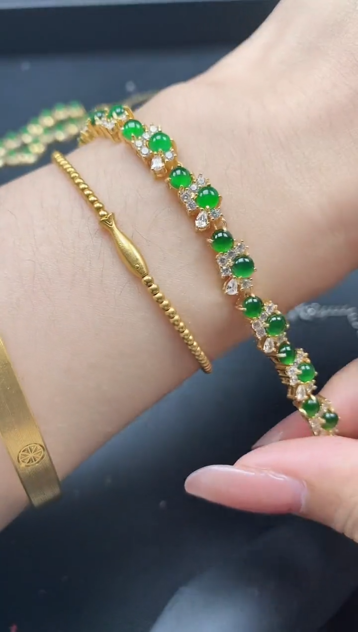 翡翠戒指银S925镶嵌51151-10