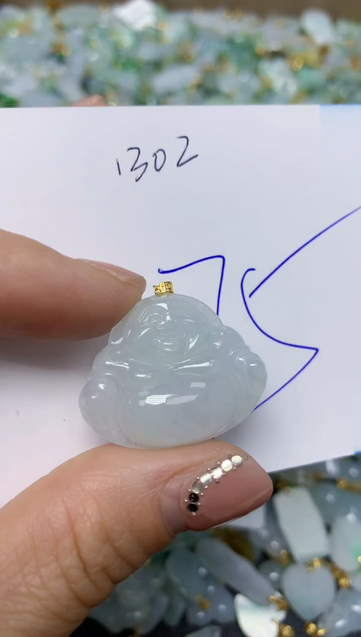 【闪购商品】翡翠挂件18K金镶嵌 天然翡翠A货