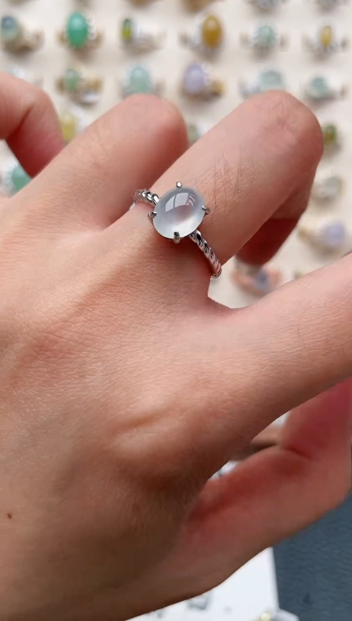 【闪购商品】翡翠戒指银S925镶嵌1111