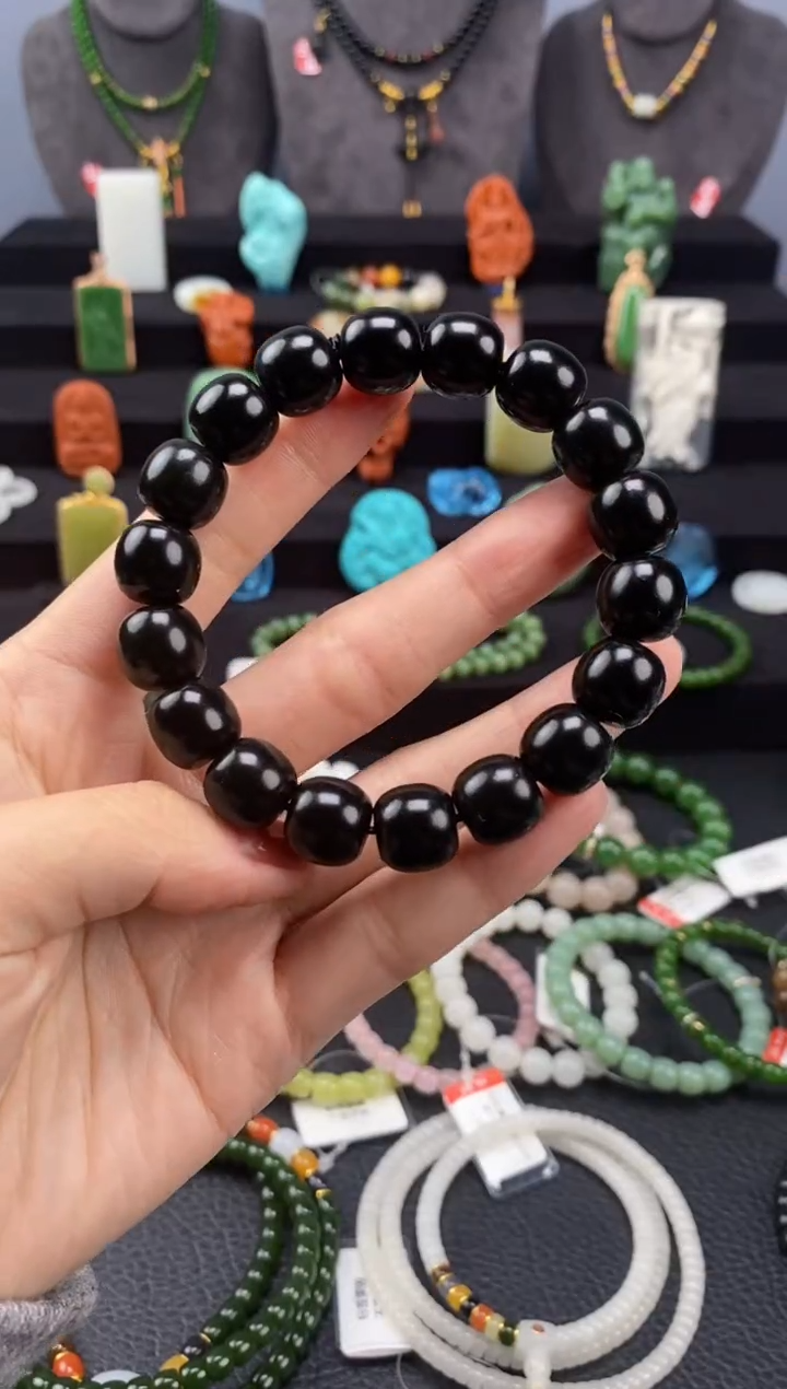 【闪购商品】和田玉-未镶嵌12mm塔青老型手串