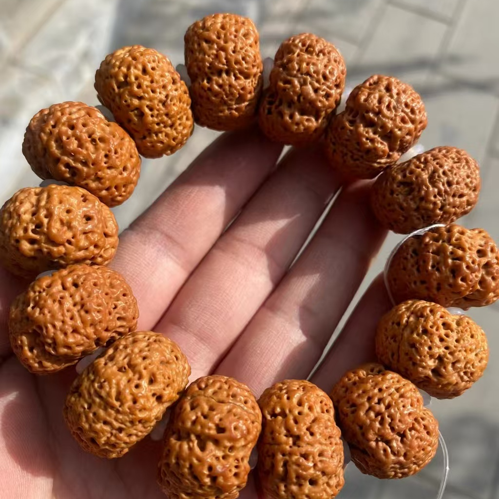 尼泊尔金刚菩提夹板菠萝蜜爆肉五瓣30mm