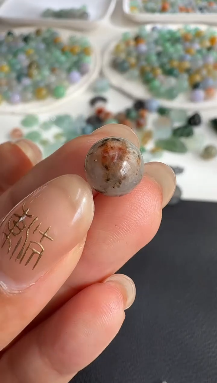 未镶嵌定制翡翠8.7珠子150+15