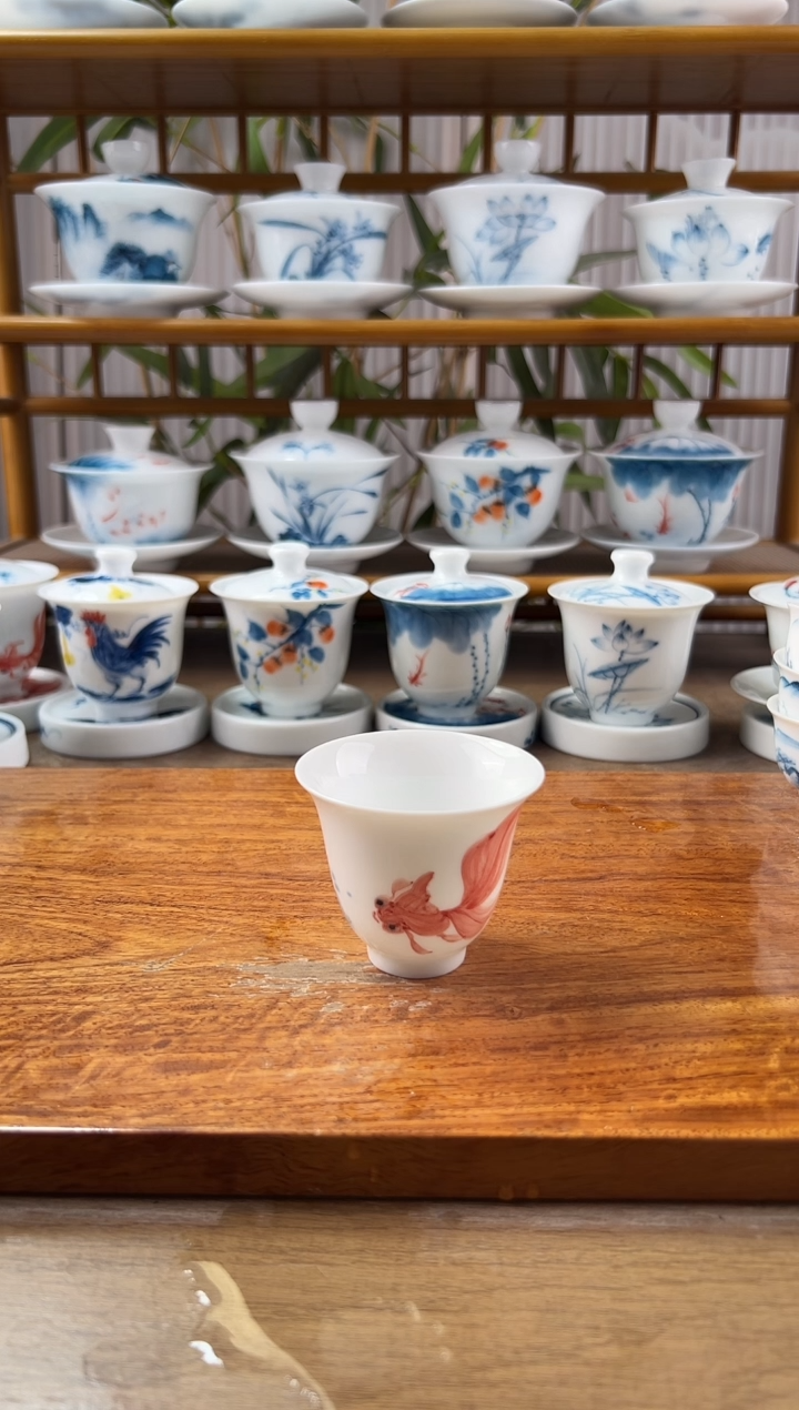 羅*全品红蓝锦鲤闻香杯（红鱼）