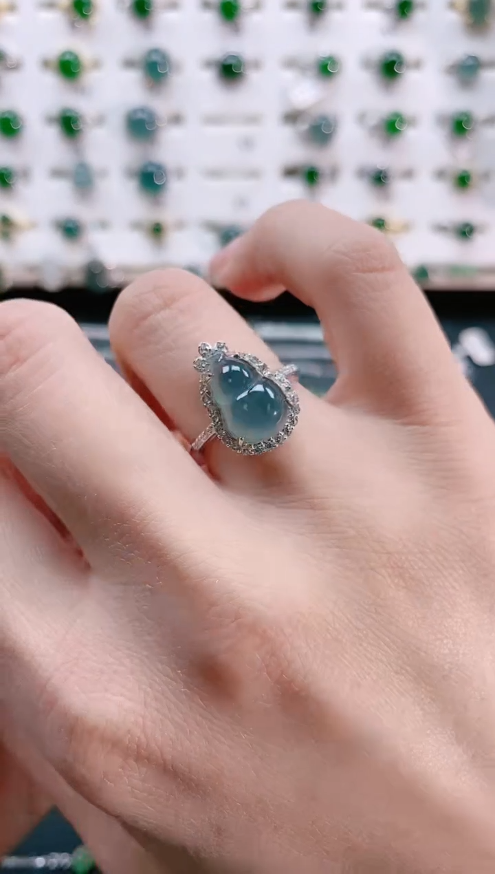 【闪购商品】翡翠戒指银S925镶嵌天然翡翠