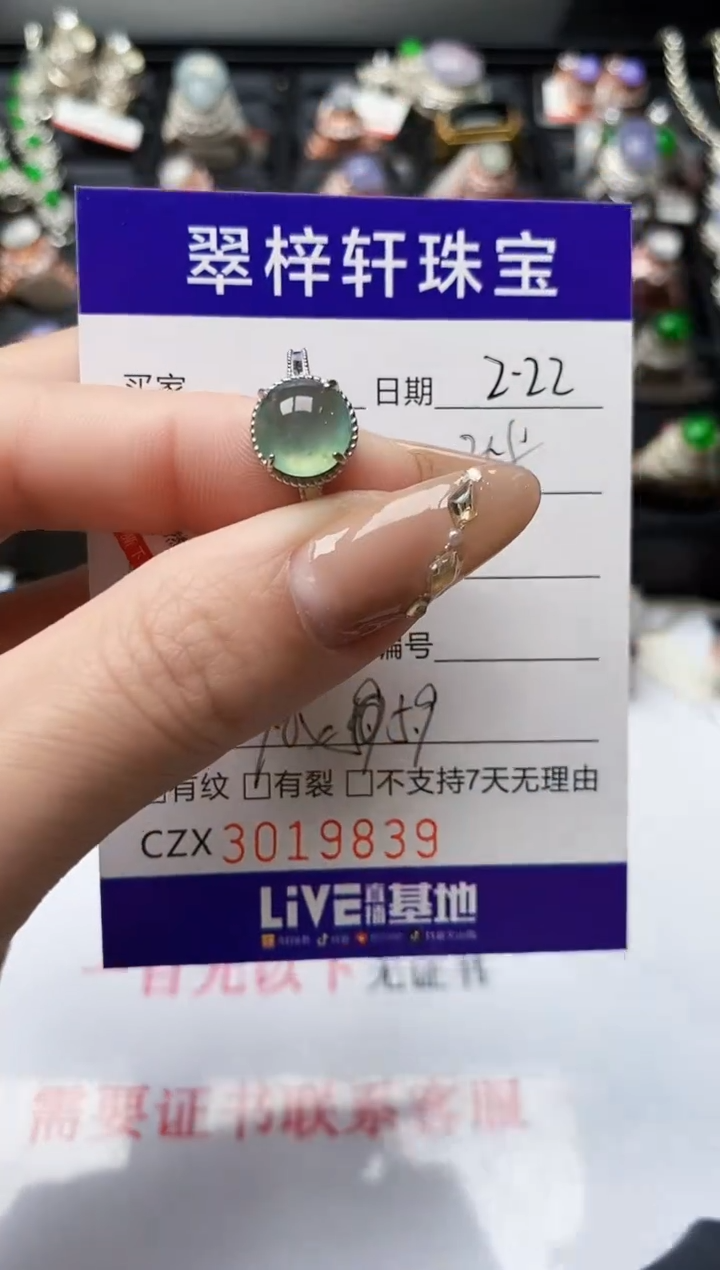 【闪购商品】翡翠戒指银S925镶嵌/9839