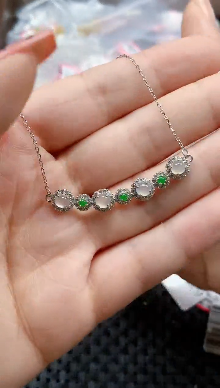 银S925镶嵌戒指翡翠天然A货缅甸翡翠