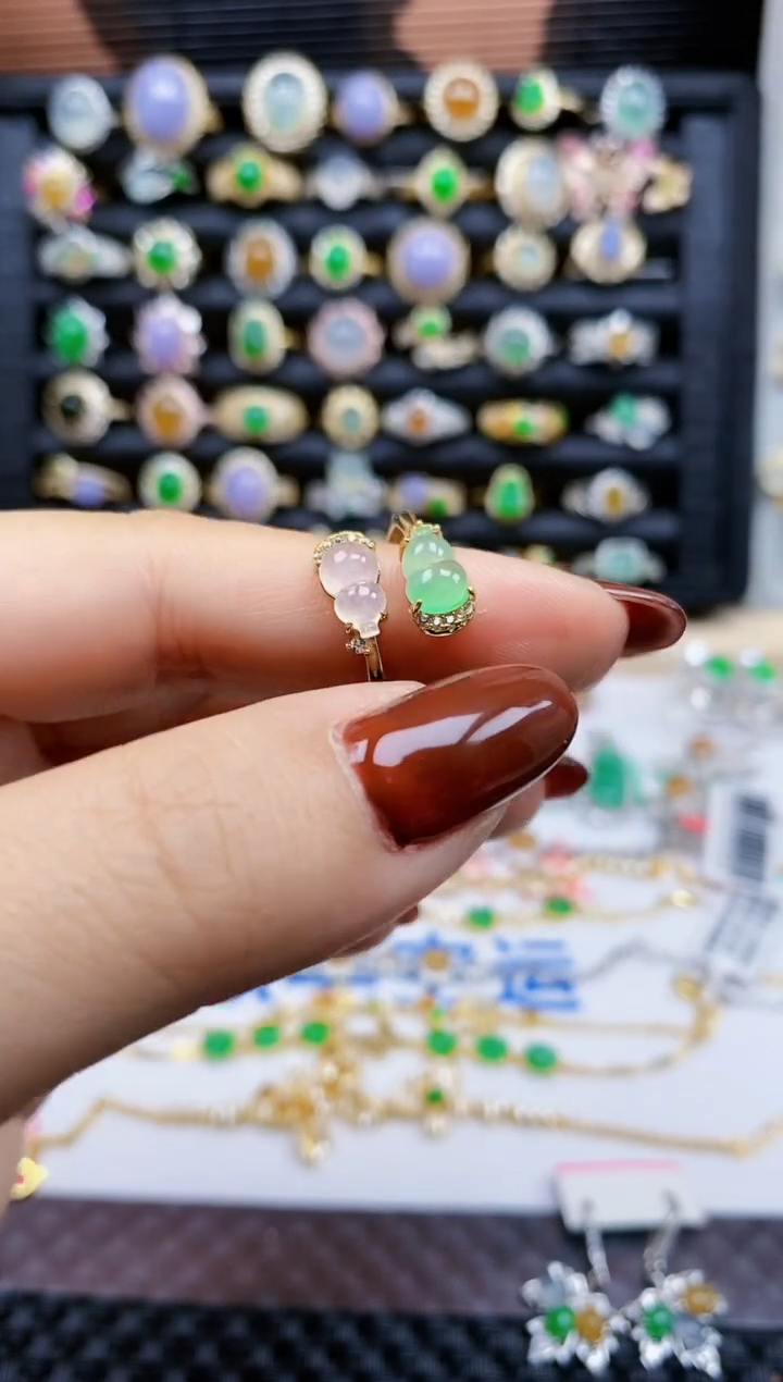 银S925镶嵌戒指翡翠458