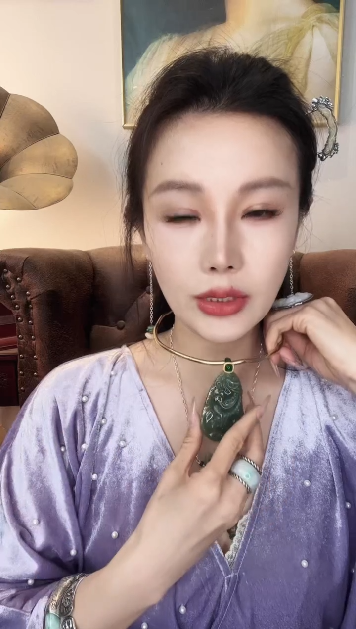 颈饰未镶嵌翡翠t**e翡翠E478