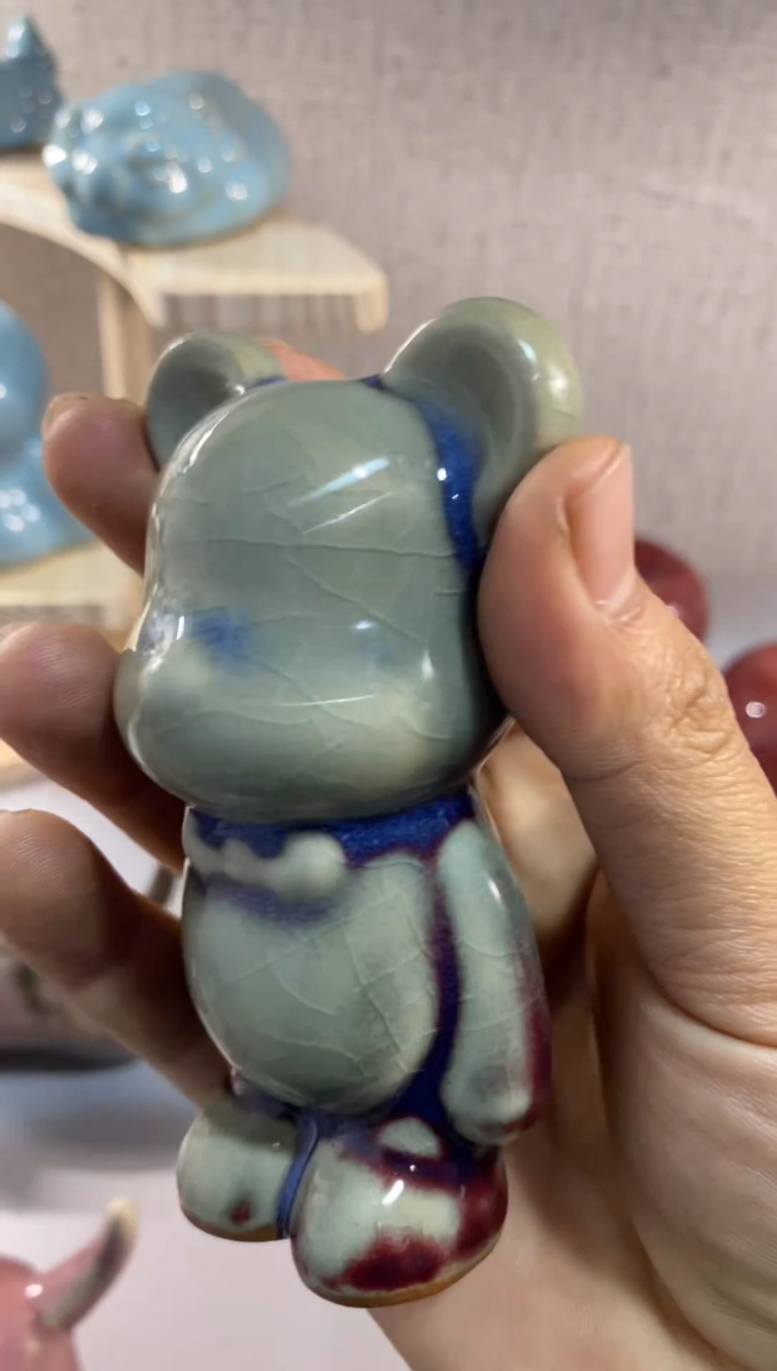 手工艺品钧瓷小熊