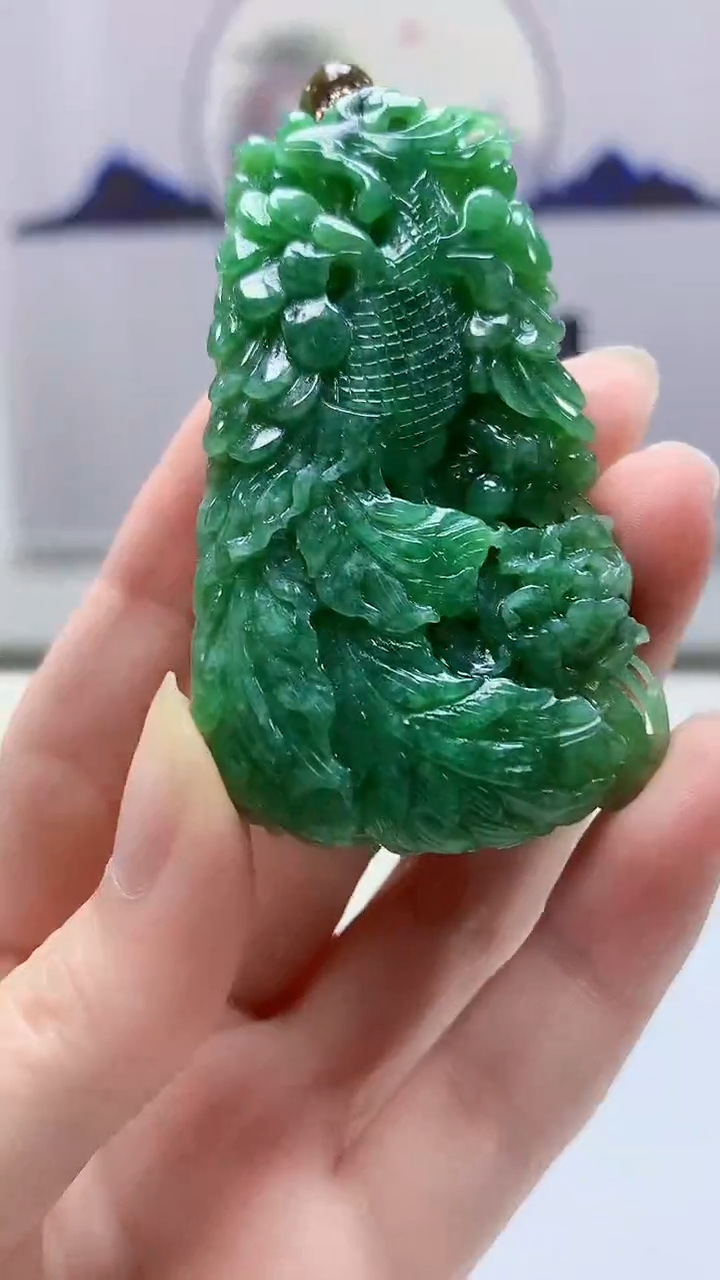 【闪购商品】定制翡翠未镶嵌5152zm-毛货挂件349凤凰