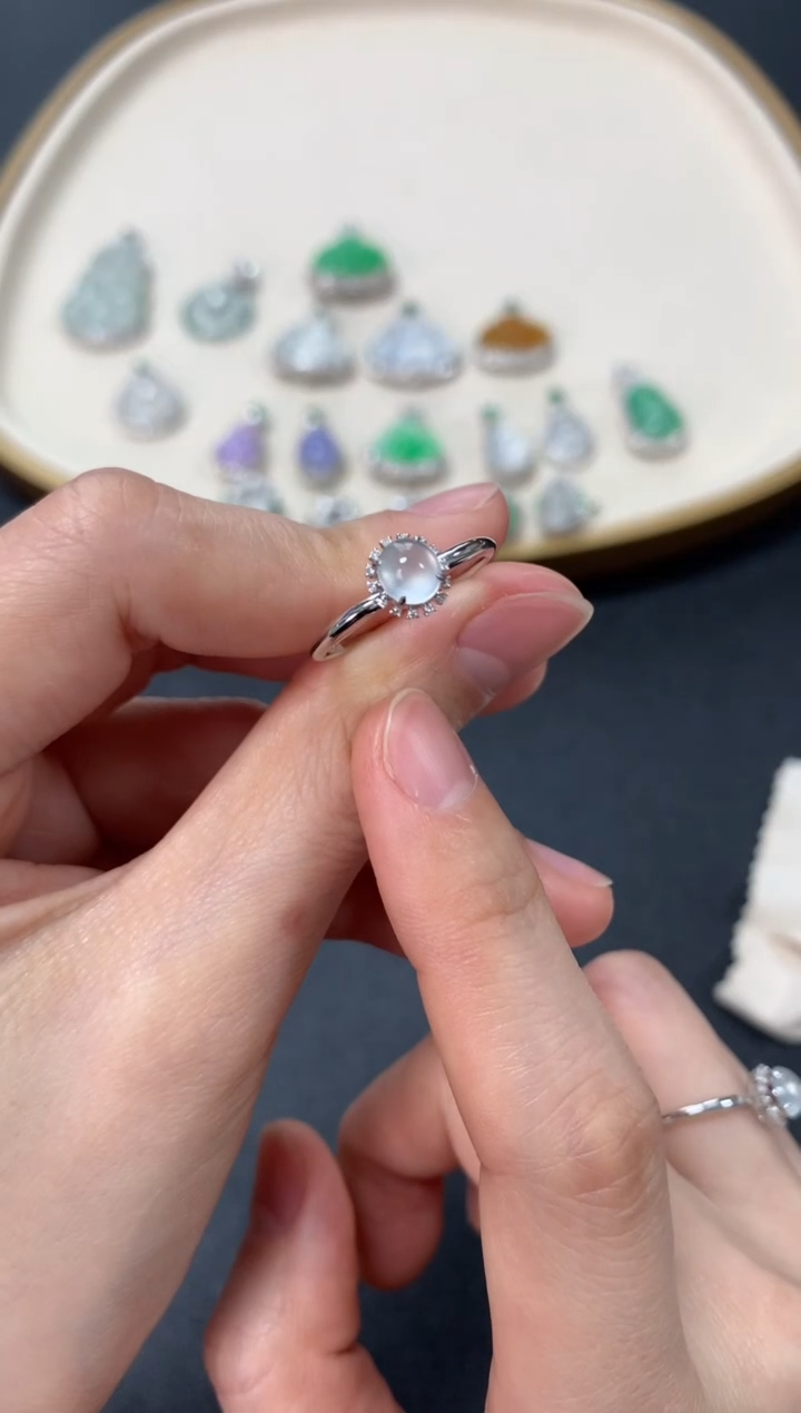 【闪购商品】翡翠戒指18K金镶嵌戒指1500（多样性发其一）