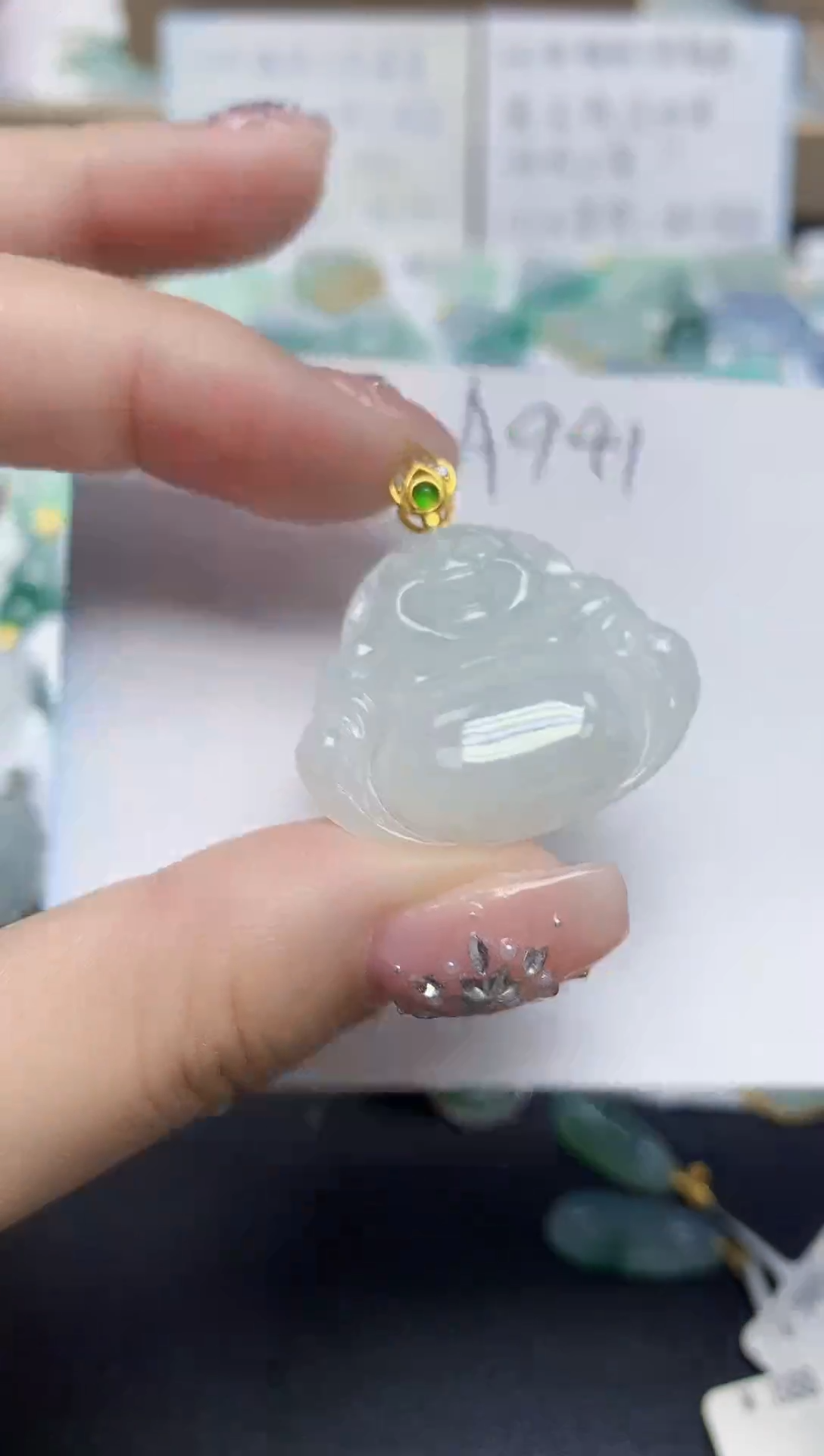 颈饰未镶嵌翡翠天然缅甸翡翠A货翡翠百元以上9元证书费自理