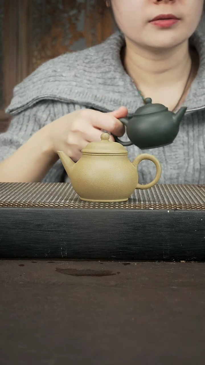 【闪购商品】紫砂茶壶本山绿泥 芭乐水平 100cc 050